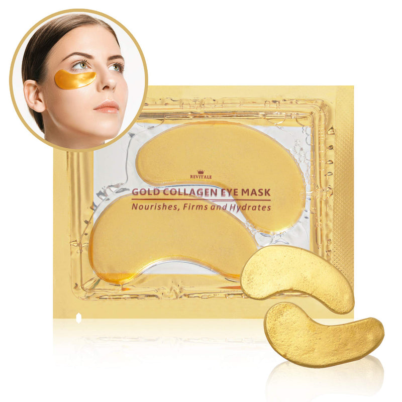 [Australia] - Revitale Gold EYE Collagen Mask, Anti Wrinkle Moisture Skin Care Patch Pad, Haluronic acid (10 Pack) 10 Count (Pack of 1) 