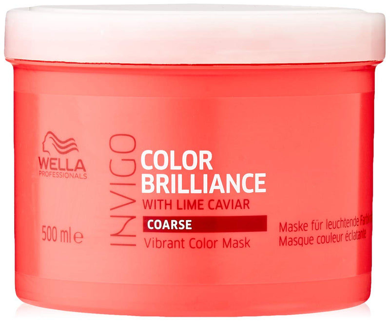 [Australia] - Wella Invigo Colour Brilliance Mask with Lime Caviar for Coarse Hair, 0.5504 kg 8005610633862 500 ml (Pack of 1) 