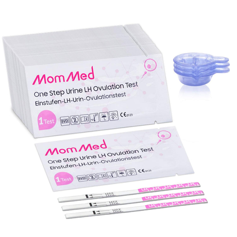 [Australia] - MOMMED Ovulation Test Strips, 50 LH Ovulation Kit + 50 Collection Cups, Accurately Track Ovulation Test, High Sensitivity Ovulation Tests 50 Count (Pack of 1) 