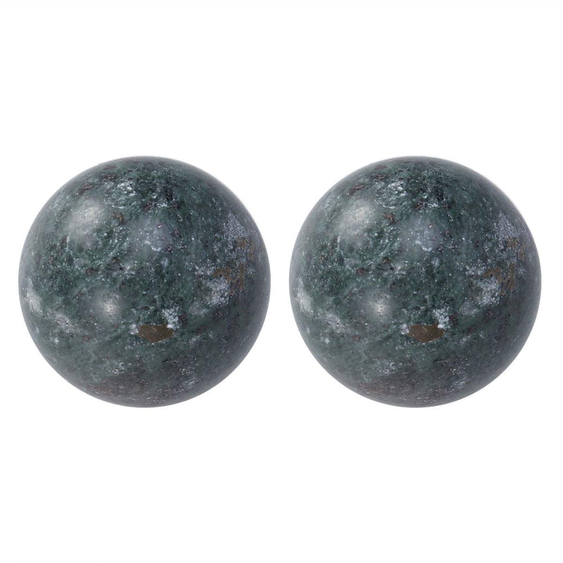 [Australia] - ROSENICE 2pcs Natural Stone Massage Ball Meditation Fitness Hand Exercise Healing Ball for Hand Therapy Stress Relief (Black) 