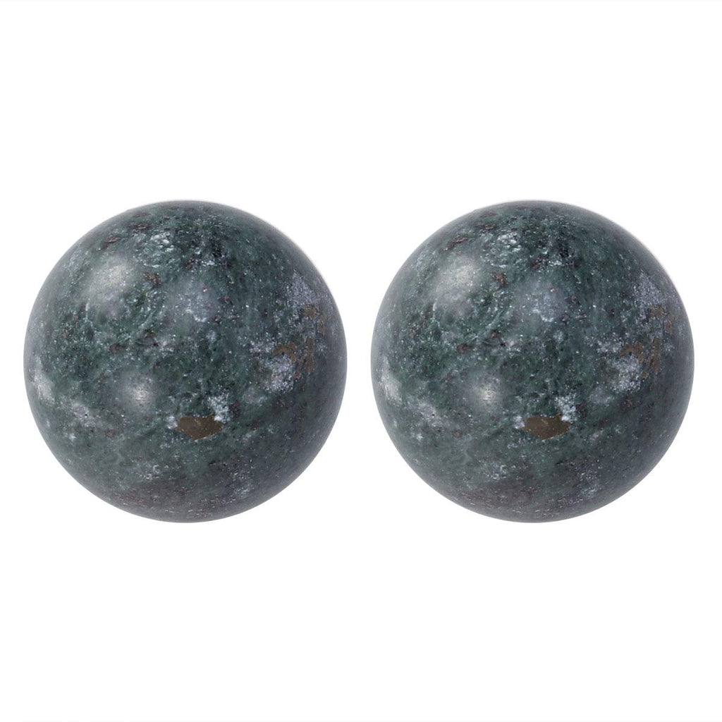 [Australia] - ROSENICE 2pcs Natural Stone Massage Ball Meditation Fitness Hand Exercise Healing Ball for Hand Therapy Stress Relief (Black) 