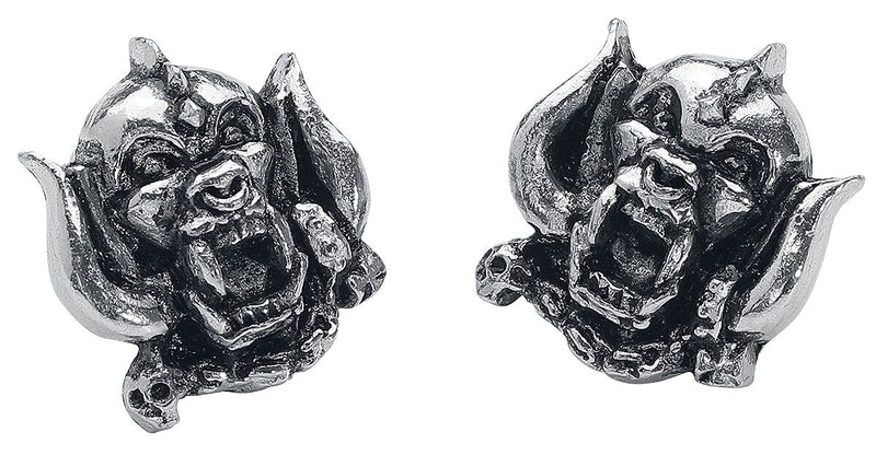 [Australia] - Motörhead Warpig Women Earring Set Silver-Coloured, Pewter, 