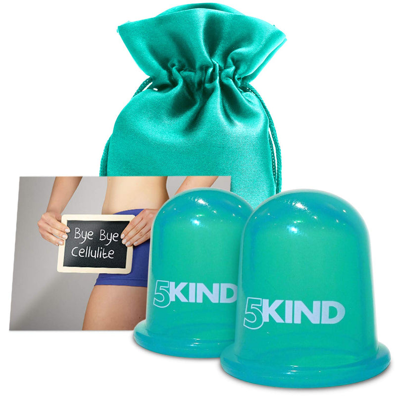 [Australia] - 5kind clinical skincare Anti-Cellulite Cup Set with Instructions, Satin Bag, Free e-Book and Discount Voucher for 5kind Professional Cellulite Cream 