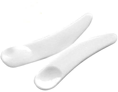 [Australia] - mciskin 100PCS Mini Disposable Curved Cosmetic Spatula Scoop Makeup Mask Spatula Plastic Spoon 