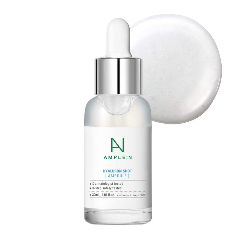 [Australia] - COR√âANA AMPLE:N Hyaluron Shot Ampoule 1.01 fl. oz. (30ml) - Hyaluronic Acid Powerful Hydrating Boosting Facial Serum, Plumps and Smoothes, Daily Moisturizes for Dry Skin, Glow Skin 30ml 
