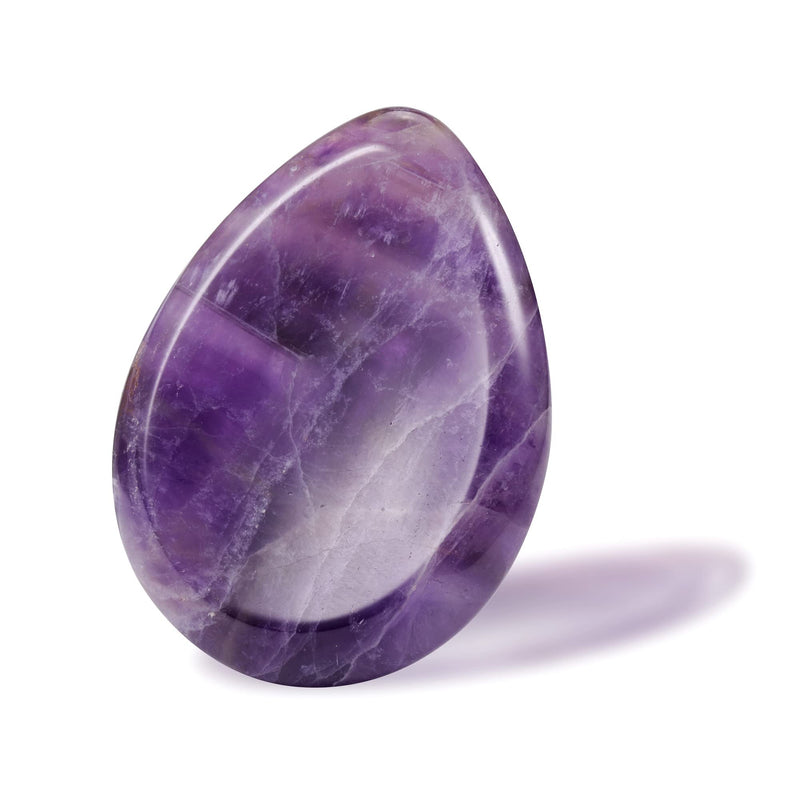 [Australia] - JSDDE Natural Healing Crystal Thumb Worry Stone - Smooth Pocket Palm Gemstone, Anxiety Stress Relieve (Amethyst) 