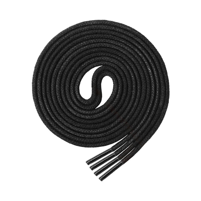 [Australia] - Round Waxed Shoelaces (2 Pairs) - for Oxford Shoes Round Dress Shoes Boots Leather Shoe Laces 90 cm Black 