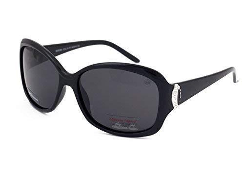 [Australia] - Genuine Roberto Marco Polarized Sunglasses for Women Drivers Black Plastic frame, Light Grey Lenses - Anti Glare - Limited Edition 