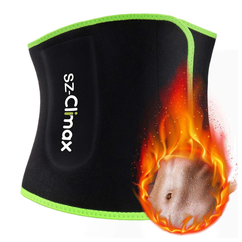 [Australia] - SYXUPAP Waist Trimmer - Waist Trainer Neoprene Sauna Sweat Belt, Back Support, Best Abdominal Fitness Trainer for Men & Women - Running and Workout Green 