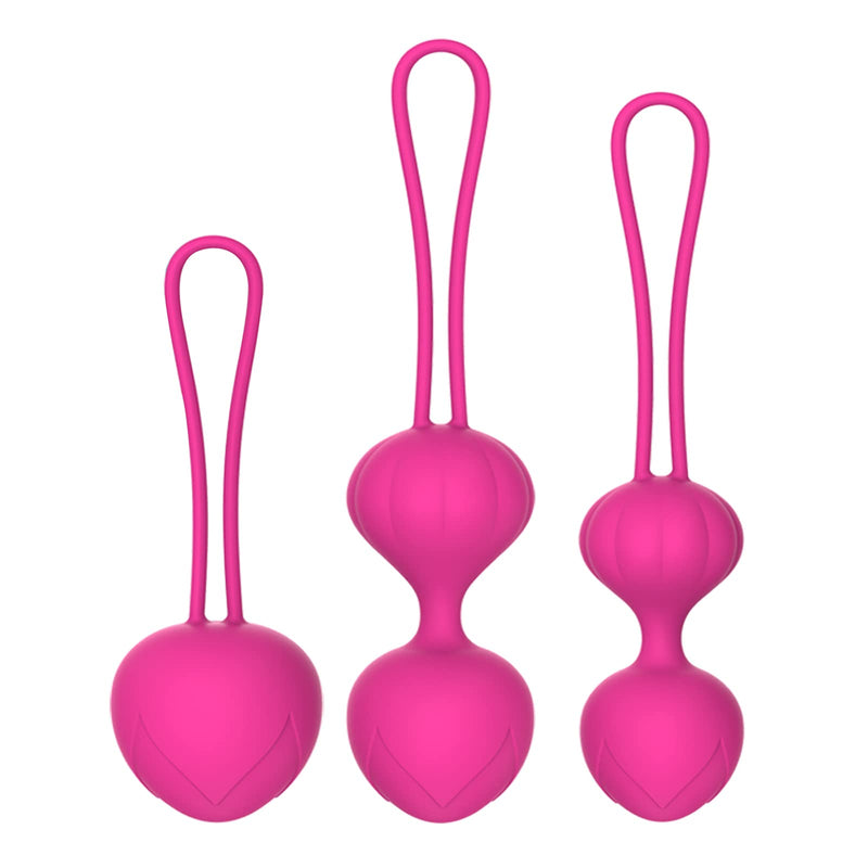 [Australia] - Kegel Exerciser Balls - Kegel Balls for Female,Doctor Recommended:for Pelvic Floor Tightening & Strengthen Bladder Control & Prevent Prolapse - Set of 3 forBeginners to Advanced (Rose) 
