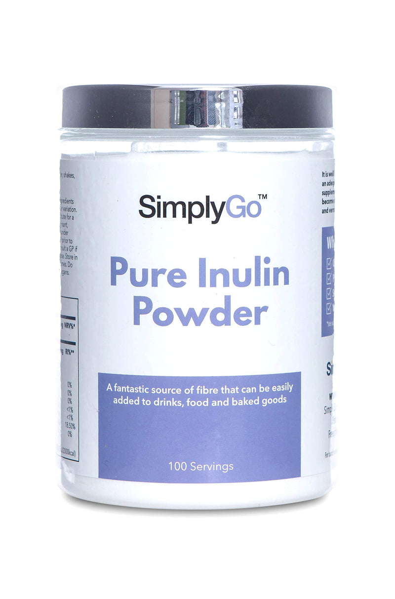 [Australia] - SimplyGo Pure Inulin Powder | 500g | 100 Servings | Great Source of Soluble Dietary Fibre | Prebiotic Supplement | Vegan Friendly | Resealable Tub for Ease 