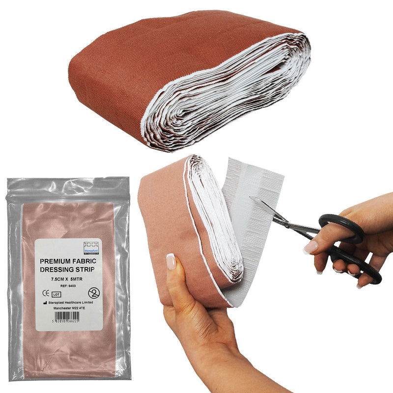 [Australia] - Steroplast Large Length 5m Adhesive First Aid Fabric Plaster Dressing Strip, 7.5cm Width - Single Pack 7.5x500 cm (Pack of 1) 1 Pack 