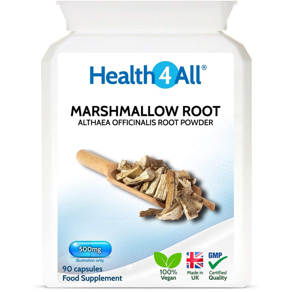 [Australia] - Marshmallow Root 500mg 90 Capsules (V) (not Tablets) Vegan. Made in The UK by Health4All 90 Count (Pack of 1) 