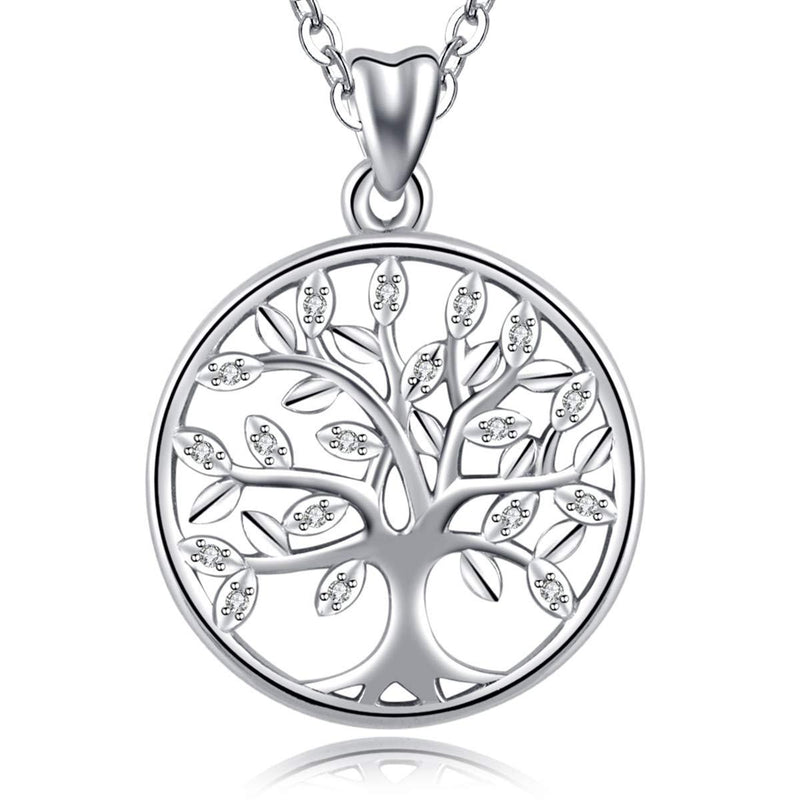 [Australia] - CELESTIA Tree of Life Necklace Womens 925 Sterling Silver Family Bond Life Tree Pendant with Chain, Gifts for Mother Grandma Sister Daughter 