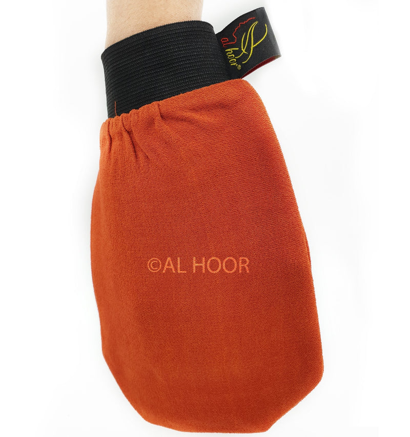 [Australia] - GENUINE Moroccan Kessa Body Exfoliating Mitt Glove - Premium Quality Exfoliating Mitt For Dead Skin And Fake Tan Removal Red 