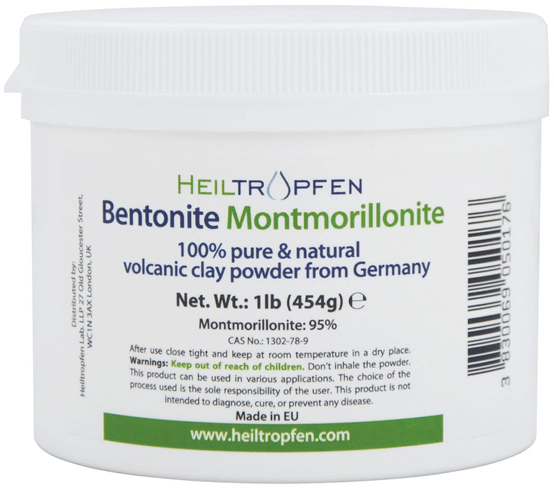 [Australia] - Bentonite Montmorillonite powder | 1 Pound - 454 g | ULTRA FINE | Montmorillonite content 95% | Natural Mineral Dust | Heiltropfen® 