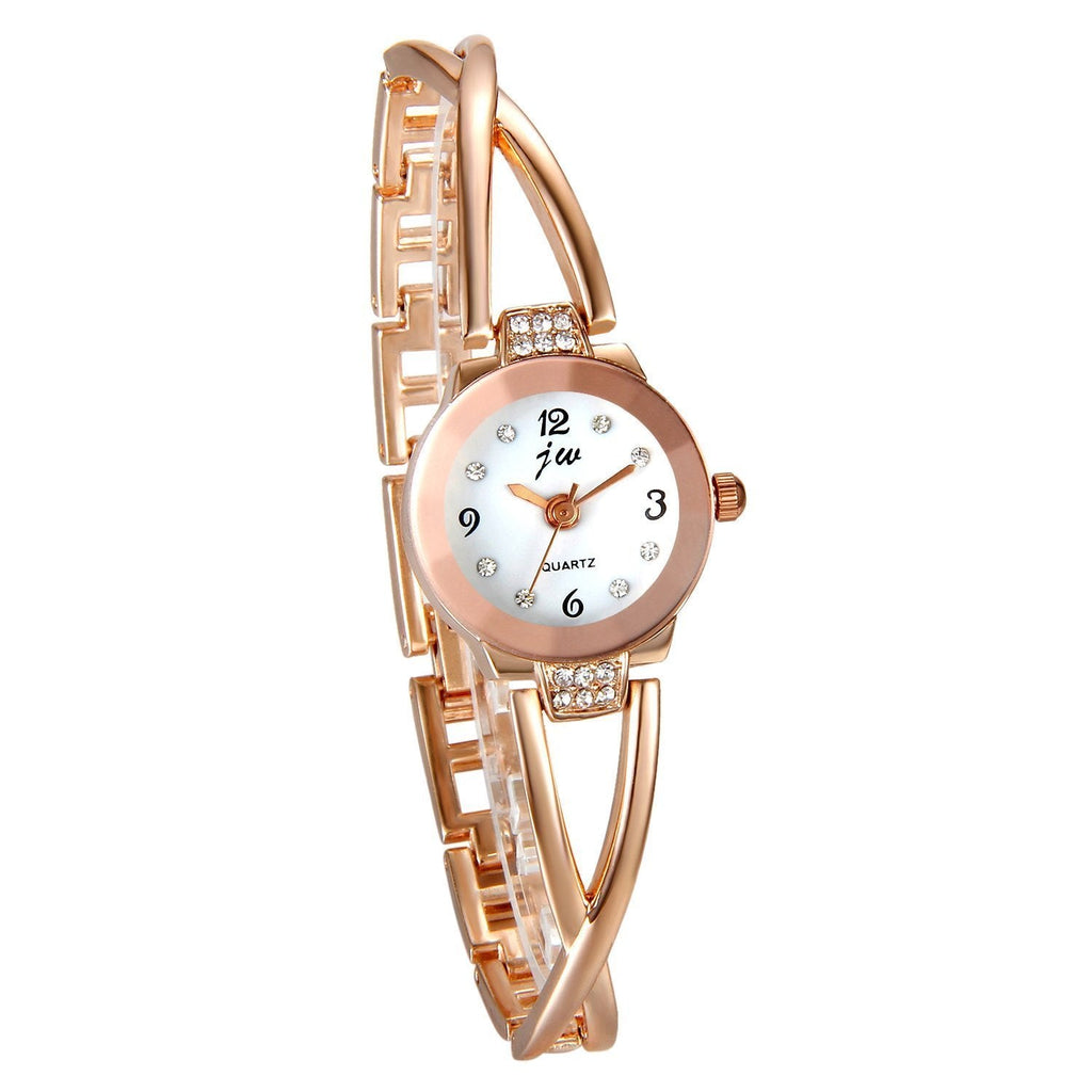 [Australia] - AVANER Women's Bangle Watch, Ultra Slim Rhinestones Wrist Watch, Elegant Analog Quartz Bracelet Watch, Modern Fashion Dress Watch Rosegold 