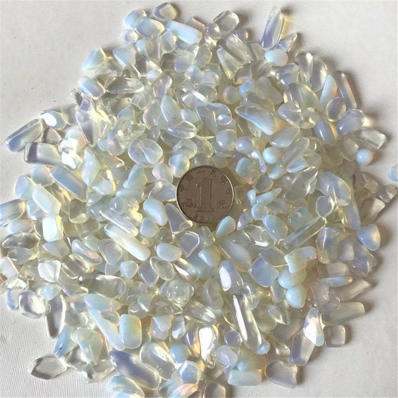 [Australia] - AITELEI 1 lb Natural Opal Tumbled Chips Crushed Stone Healing Reiki Crystal Irregular Shaped Stones Jewelry Making Home Decoration 