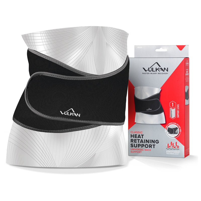 [Australia] - Vulkan Classic Back Support, One Size, Universal Fitting Lumbar Support Brace for Muscle Pain and Posing, Lower Back Belt for Lumbosacral Stability, Braces 