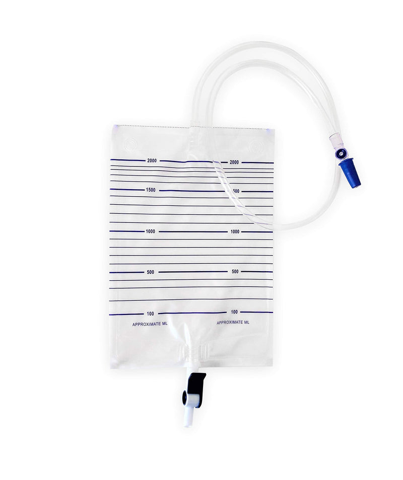 [Australia] - 1 Pack of Urine Drainage Bags 2000ml Capacity – STERILE Urine Bags with Lever Tap Valve and 90cm Tube - Drainable Urinary Bags - Non-Latex Urinary Night Bags 