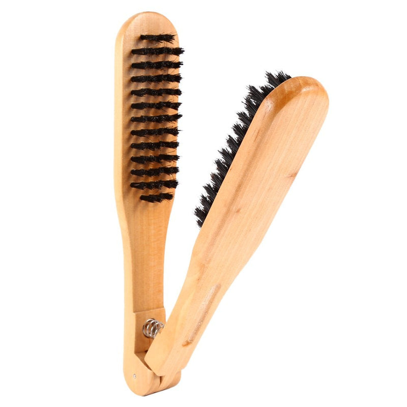 [Australia] - Professional Hair Straightener Salon Hairdressing Comb Double Brushes Wooden Anti-Static Tool 