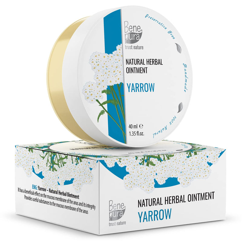 [Australia] - BenePura Hemorrhoids Ointment - Treatment for Hemorrhoids, Anal Piles and Fissures - Soothes Burning and Itching - 100% Natural White Yarrow Herbal Ointment - 40 ml 