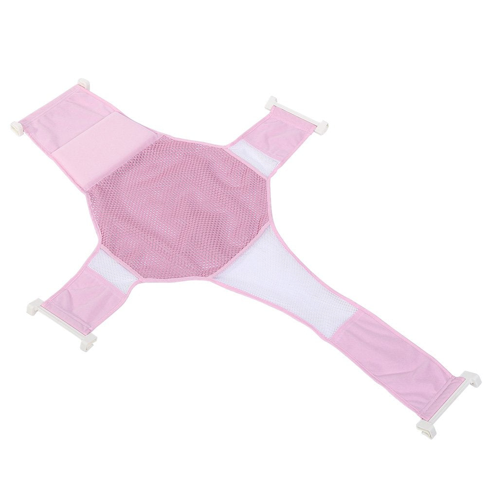 [Australia] - 2 Colors Infant Bathtub Sling Shower Seat Support Anti-Slip Net Baby Toddle Bath Seat Adjustable Cradle (Pink),Baby Bath Pink 