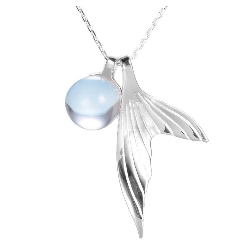 [Australia] - Helen de Lete Mermaid Tail and Blue Bubble 925 Sterling Silver Necklace 