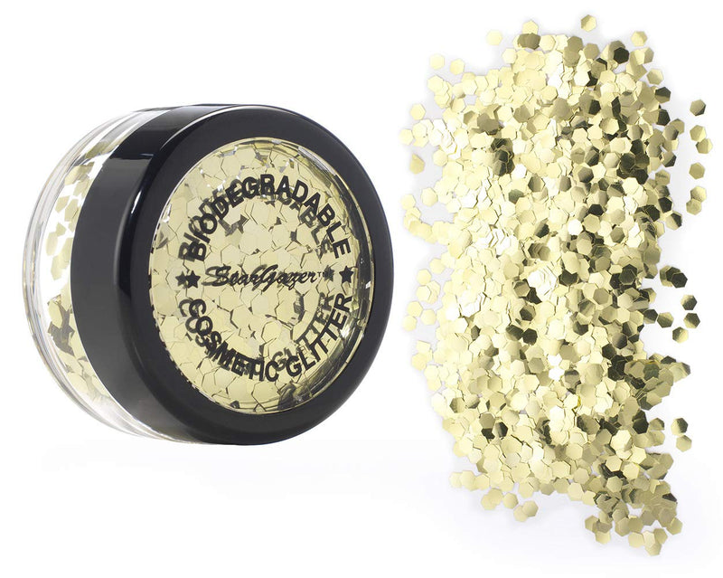 [Australia] - Stargazer Biodegradable Chunky Glitter Shaker - Gold. Festival Friendly Biodegradable Cosmetic Glitter 