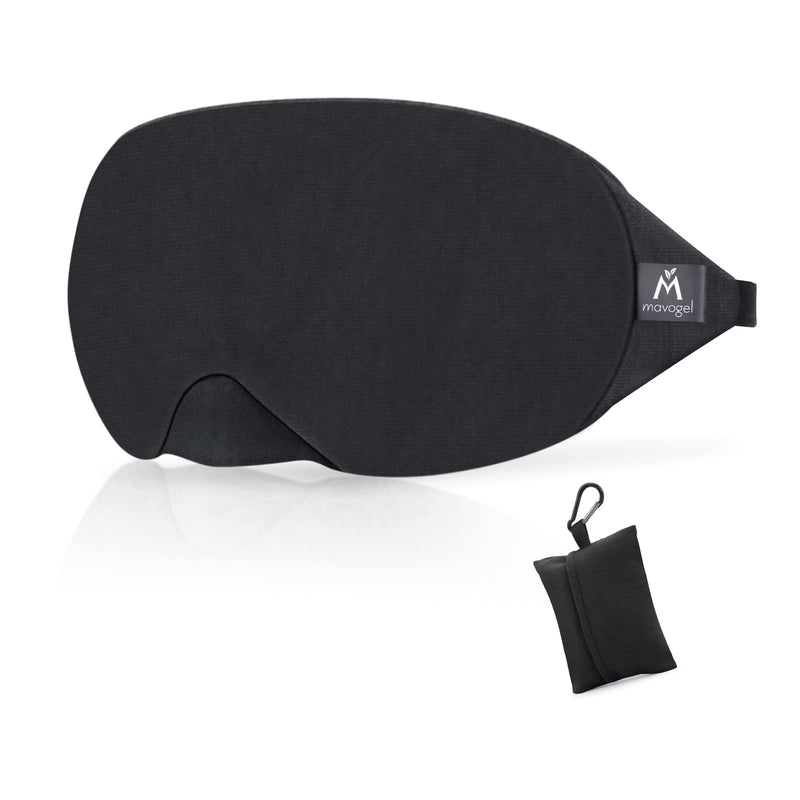 [Australia] - Mavogel Cotton Sleep Eye Mask - Updated Design Light Blocking Sleep Mask, Soft and Comfortable Night Eye Mask for Men Women, Eye Blinder for Travel/Sleeping/Shift Work, Includes Travel Pouch, Black 