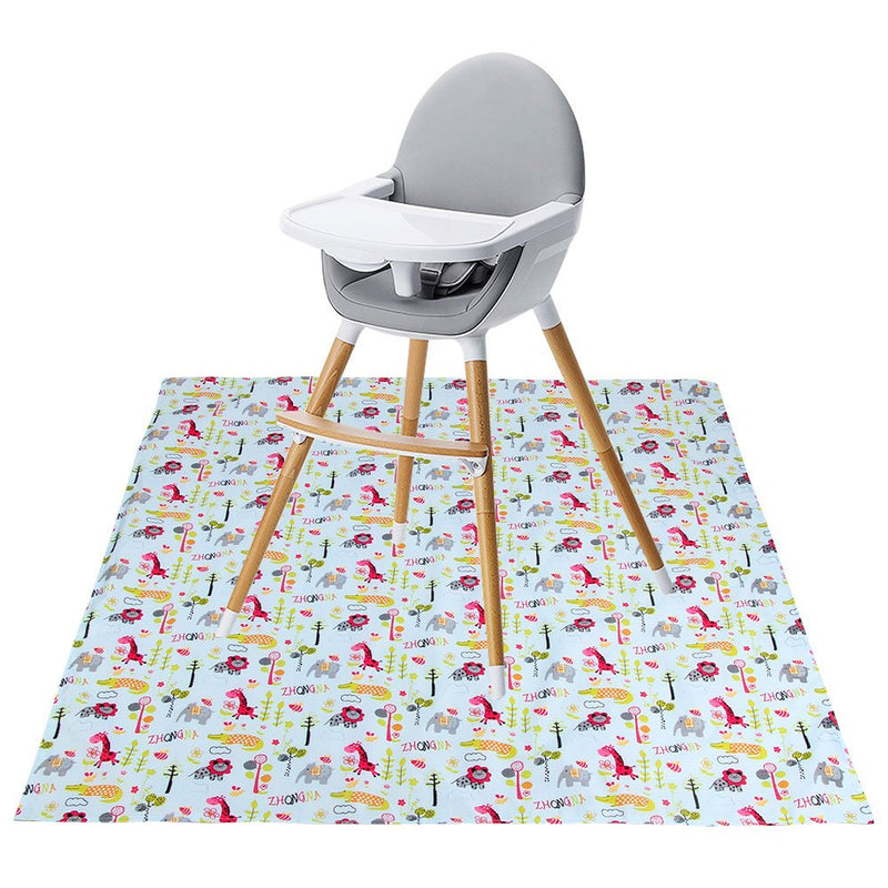 [Australia] - Winthome Highchair Splash Mat for Baby, Waterproof and Non-Slip Weaning Messy Splat Mat (Animal, 110x110cm) Animal 110 x 110 cm 