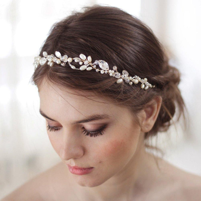 [Australia] - Kercisbeauty Handmade Bridal Bridesmaids Double Chain Headband Vine Spring Headband Headpiece Hair Vine Bridal Accessories Super Flash Party Accessories (Silver) Silver 