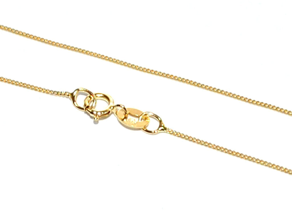 [Australia] - MARKYLIS - REAL STUNNING 9ct GOLD FINE CURB LINK STYLE CHAIN NECKLACE LADIES - 0.8mm - 16inch - 16" 