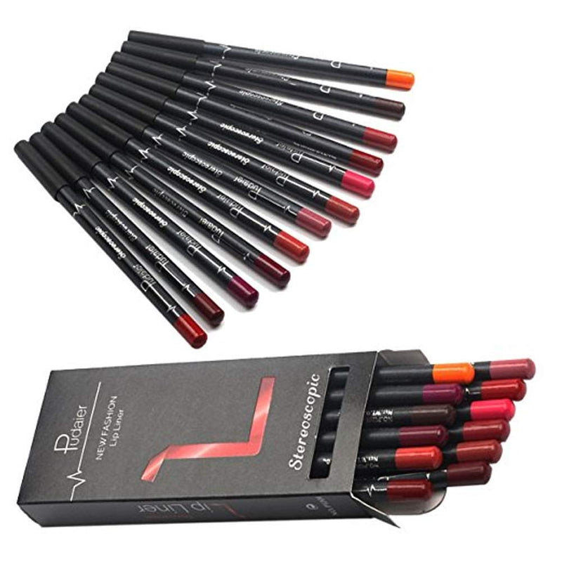 [Australia] - TEEROVA 12 Colors Lip Liner Pencil Matte Mist Waterproof Long Lasting Lipstick Lip Liner Set 