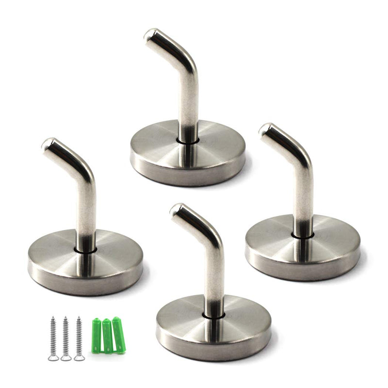 [Australia] - Stainless Steel Heavy Duty Long Nose Wall Mount Hook Kitchen Utensil Hanger Hook Robe Coat Hook With Screws And Expansion Pipes 4 Pack 50mm 