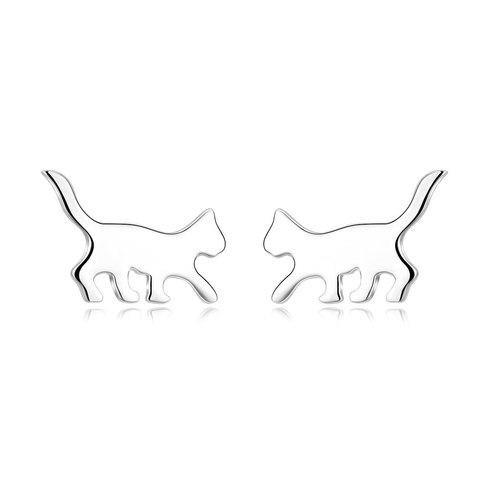 [Australia] - YAFEINI Silver Stud Earrings for Women, 925 Sterling Silver Cat Studs Earrings Set,AAA Cubic Zirconia Jewellery Gifts Earings for Womens Girls Mum Daughter 