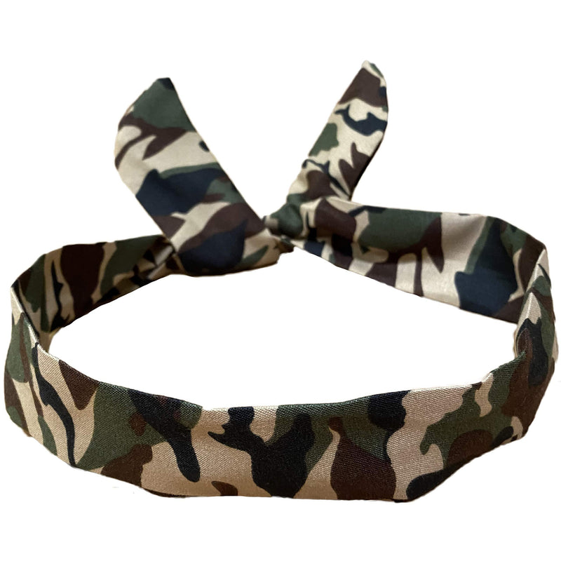 [Australia] - Camouflage Wire Headband Festival Summer Hair Vintage Green Camo 