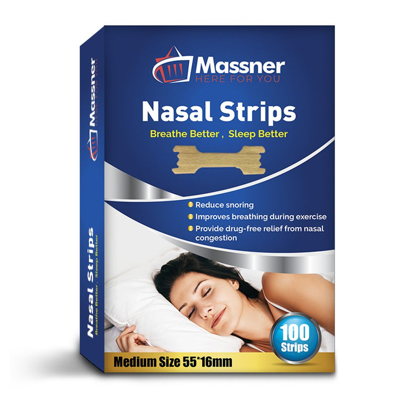 [Australia] - 100 Medium Nasal Strips Anti-Snoring Aid for Fast Relief. Instantly Stops Snoring for Better Sleep, Less Congestion. Improved Air Flow, Gentle Spring Like Action. 55x16mm, Big 3 Month Supply 
