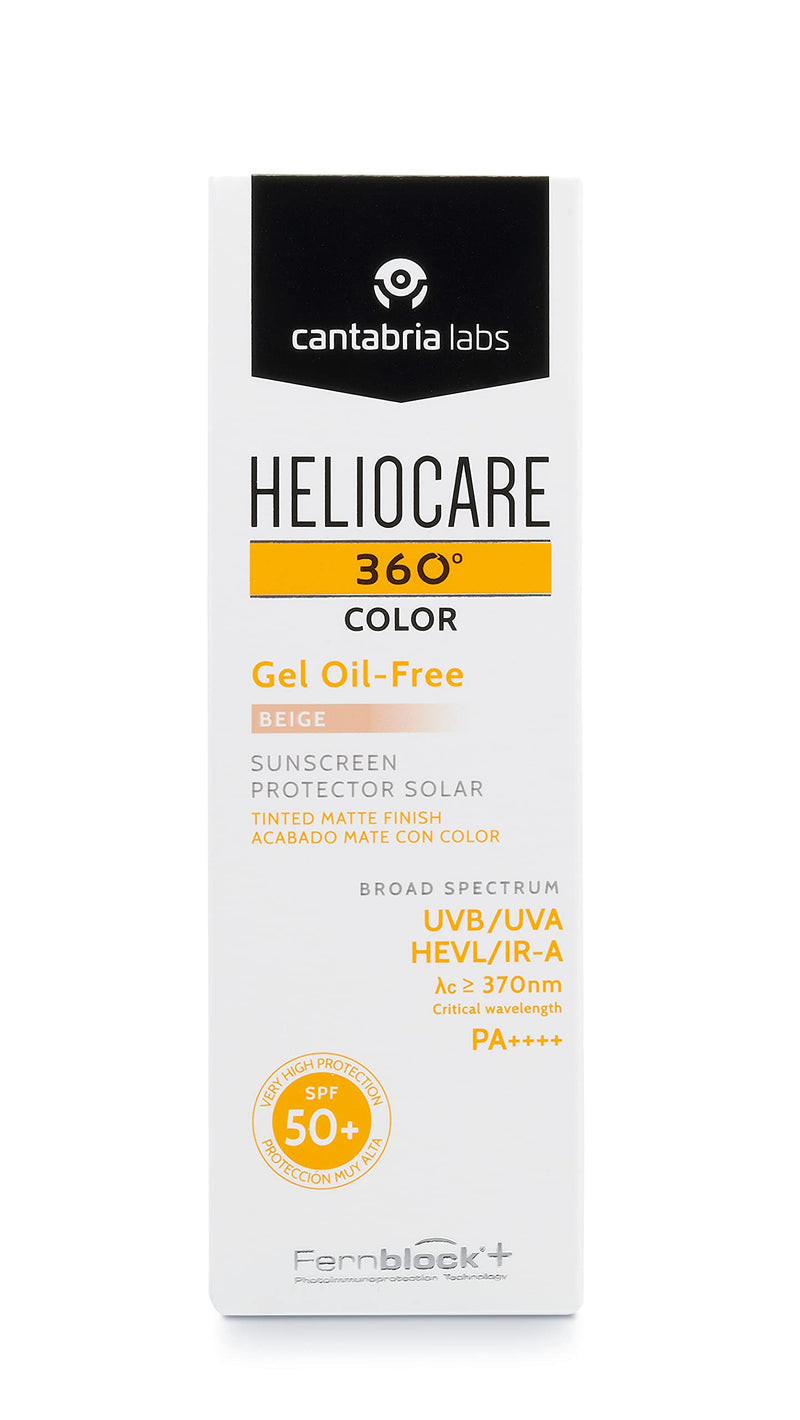 [Australia] - Heliocare 360 Color Gel Oil-Free Beige SPF 50 50ml / Gel Sunscreen For Face/Daily UVA UVB Visible Light Infrared-A Anti-Ageing Sun Protection/Matte Foundation Coverage 