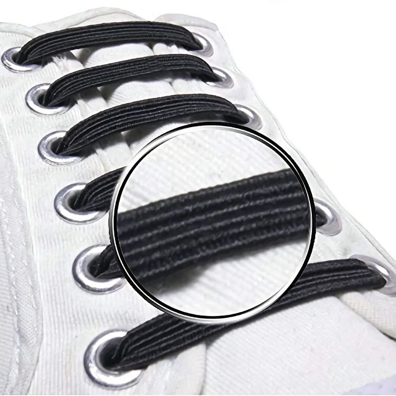 [Australia] - Pack of 20, No Tie Elastic Shoelaces By Maxstrapz Fabric Style Alternative to Silicone, Super Stretch Nylon Shoe Laces for Kids or Adults, Redesigned Product Black M 