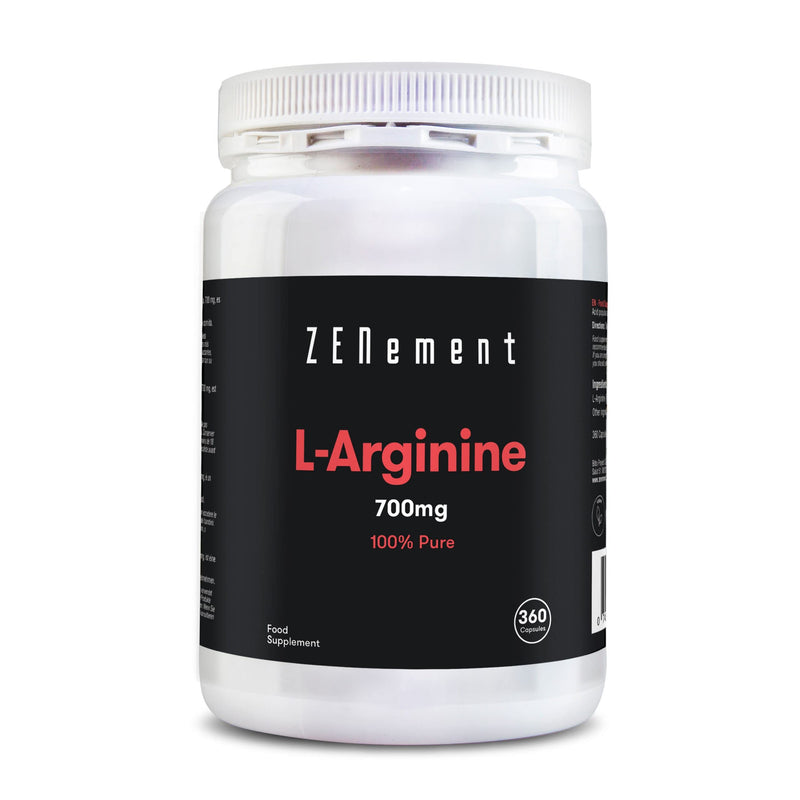 [Australia] - Zenement | L-Arginine, 100% Pure, 700mg, 360 Capsules | Vasodilator, Promotes Athletic Performance and Muscle Development | Vegan, Additive Free, Gluten Free 