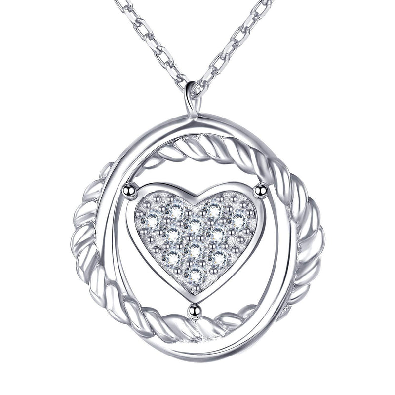 [Australia] - BlingGem Necklaces for Women 925 Sterling Silver Cubic Zirconia Moon and Star Infinity Love Knot Heart Pendant Necklace for Mother Daughter Knot 3 