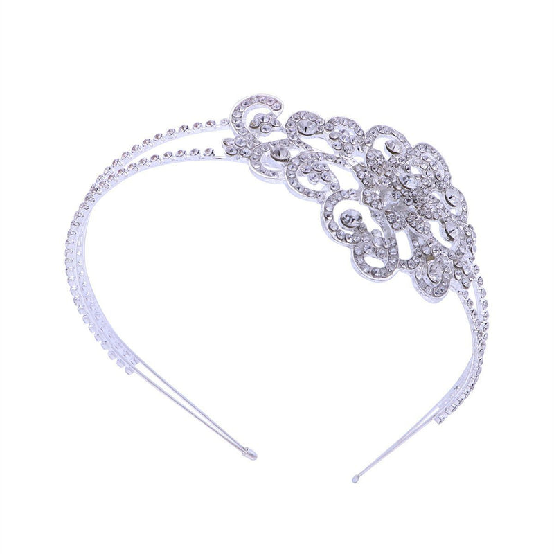 [Australia] - Frcolor Wedding Tiara Headband Crystal Flower Crown Headband Bridal Headpieces for Pageant Wedding Bridal Beauty Contest Prom Party 