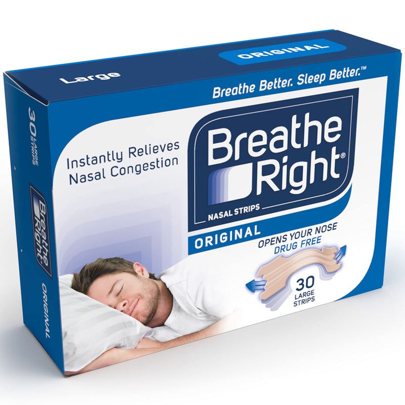 [Australia] - Breathe Right Nasal Strips Original Large 30s | Instantly Relieves Nasal Congestion | Helps Reduce Snoring | Drug-free Large 30's 