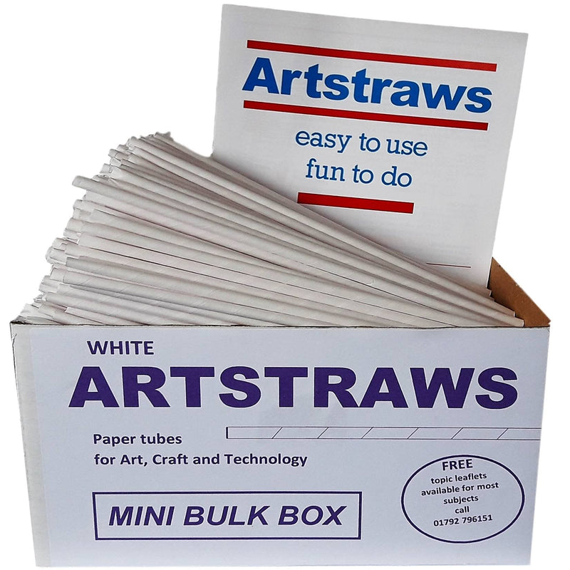 [Australia] - Amazing Arts and Crafts Artstraws White Paper Straws Mini School Bulk Box Pack for Craft Crafting Modelling Maths Art Straw Packs Thin 