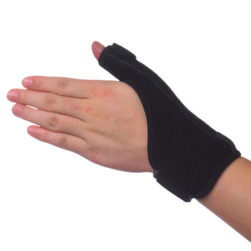 [Australia] - VITTO Reversible Thumb Splint Support Brace/Spica for Left and Right Hand - (Lite - Small/Medium) Black S / M 