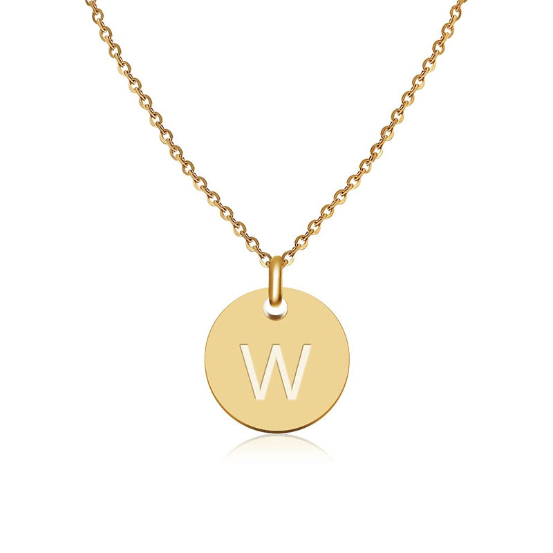[Australia] - GOOD.designs ® Initial necklace for women (gold letter necklace) 18k gold necklace with letter pendant (W) Wade Waylon Wilmer Wolf Walker Walter Wesley William Wilson Windsor Wally Winston Wilma Wynte 