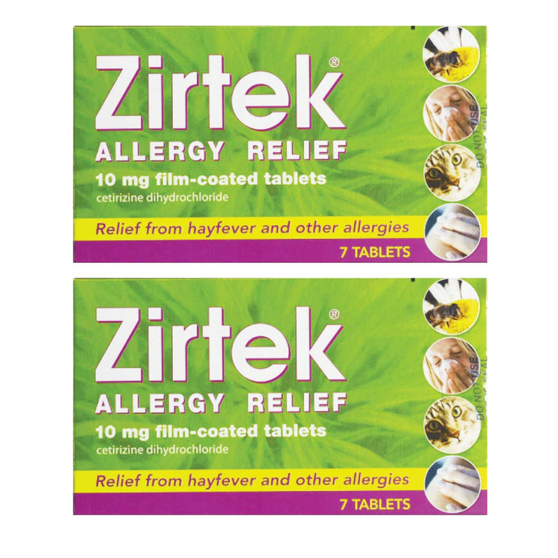 [Australia] - Zirtek Allergy Relief 7 Tablets x 2 Packs | 2 Weeks Supply | for Hayfever & Allergies | Cetirizine Antihistamine Tablet | Reliever (2) 