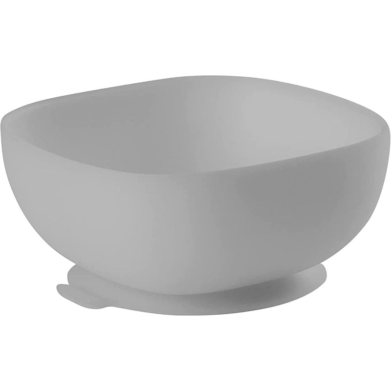 [Australia] - BÉABA - Silicone Bowl with Suction Cups - Baby and Children - Food and Weaning - Non-slip - Sticks perfectly to the table and the high chair tray - Microwave safe - Grey 