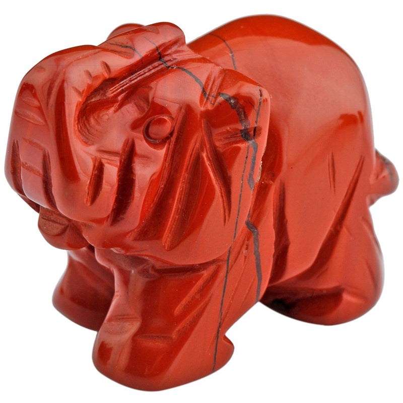 [Australia] - mookaitedecor Natural Stripes Red Jasper Elephant Ornament Figurine,Healing Crystal Energy Gemstone Reiki Statue Home Decor,1.5 Inches #03-stripes Red Jasper 